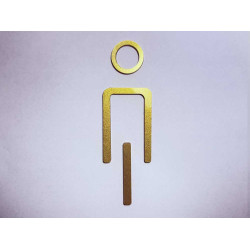 Kleedkamer of toilet deurbord / pictogram - MAN  3D - Elegant GOUD - hoogwaardig Acryl bord