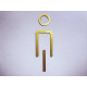 Kleedkamer of toilet deurbord / pictogram - MAN  3D - Elegant GOUD - hoogwaardig Acryl bord