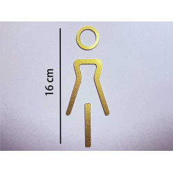 Kleedkamer of toilet deurbord / pictogram - VROUW 3D - Elegant GOUD - hoogwaardig Acryl bord