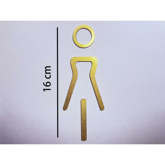 Kleedkamer of toilet deurbord / pictogram - VROUW 3D - Elegant GOUD - hoogwaardig Acryl bord