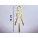 Kleedkamer of toilet deurbord / pictogram - VROUW 3D - Elegant GOUD - hoogwaardig Acryl bord