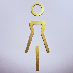 Kleedkamer of toilet deurbord / pictogram - VROUW 3D - Elegant GOUD - hoogwaardig Acryl bord