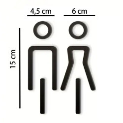 Kleedkamer pictogrammen - Toilet pictogrammen - Man + Vrouw 3D - Elegant - hoogwaardig Acryl bord
