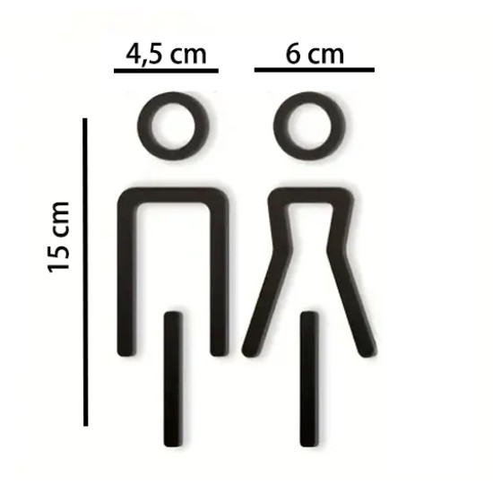 Kleedkamer pictogrammen - Toilet pictogrammen - Man + Vrouw 3D - Elegant - hoogwaardig Acryl bord