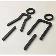 Kleedkamer pictogrammen - Toilet pictogrammen - Man + Vrouw 3D - Elegant - hoogwaardig Acryl bord