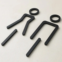 Kleedkamer pictogrammen - Toilet pictogrammen - Man + Vrouw 3D - Elegant - hoogwaardig Acryl bord