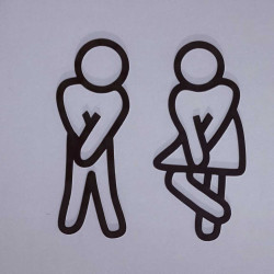 Toilet pictogrammen - Man + Vrouw 3D - FUN - hoogwaardig Acryl bord