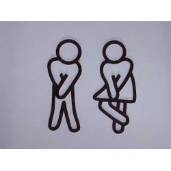 Toilet pictogrammen - Man + Vrouw 3D - FUN - hoogwaardig Acryl bord