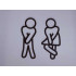 Toilet pictogrammen - Man + Vrouw 3D - FUN - hoogwaardig Acryl bord