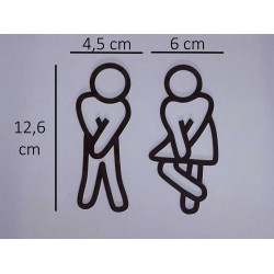 Toilet pictogrammen - Man + Vrouw 3D - FUN - hoogwaardig Acryl bord