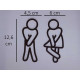 Toilet pictogrammen - Man + Vrouw 3D - FUN - hoogwaardig Acryl bord