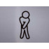 Toilet pictogrammen - Man 3D - FUN - hoogwaardig Acryl bord