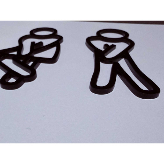 Toilet pictogrammen - Man + Vrouw 3D - FUN - hoogwaardig Acryl bord