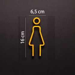 Kleedkamer of toilet deurbord / pictogram - VROUW 3D - Strak Goud - hoogwaardig Acryl bord