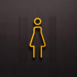 Kleedkamer of toilet deurbord / pictogram - VROUW 3D - Strak Goud - hoogwaardig Acryl bord