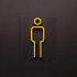 Kleedkamer of toilet deurbord / pictogram - MAN  3D - Strak Goud - hoogwaardig Acryl bord