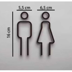 Kleedkamer pictogrammen - Toilet pictogrammen - Man + Vrouw 3D - Strak - hoogwaardig Acryl bord