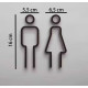 Kleedkamer pictogrammen - Toilet pictogrammen - Man + Vrouw 3D - Strak - hoogwaardig Acryl bord