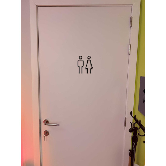 Kleedkamer pictogrammen - Toilet pictogrammen - Man + Vrouw 3D - Strak - hoogwaardig Acryl bord