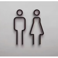 Kleedkamer pictogrammen - Toilet pictogrammen - Man + Vrouw 3D - Strak - hoogwaardig Acryl bord