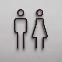 Kleedkamer pictogrammen - Toilet pictogrammen - Man + Vrouw 3D - Strak - hoogwaardig Acryl bord