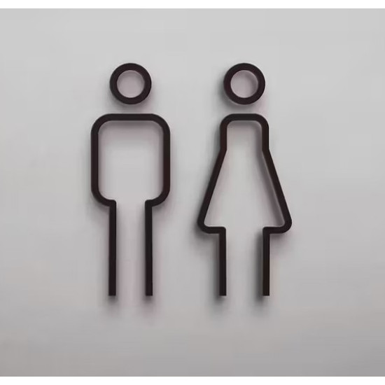 Kleedkamer pictogrammen - Toilet pictogrammen - Man + Vrouw 3D - Strak - hoogwaardig Acryl bord