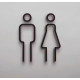 Kleedkamer pictogrammen - Toilet pictogrammen - Man + Vrouw 3D - Strak - hoogwaardig Acryl bord