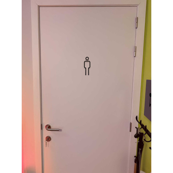 Kleedkamer of toilet deurbord / pictogram - MAN  3D - Strak - hoogwaardig Acryl bord