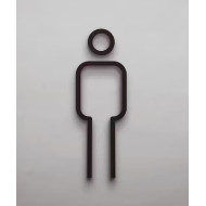 Kleedkamer of toilet deurbord / pictogram - MAN  3D - Strak - hoogwaardig Acryl bord
