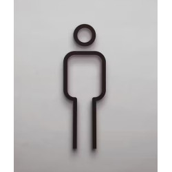 Kleedkamer of toilet deurbord / pictogram - MAN  3D - Strak - hoogwaardig Acryl bord