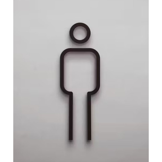 Kleedkamer of toilet deurbord / pictogram - MAN  3D - Strak - hoogwaardig Acryl bord