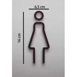 Kleedkamer of toilet deurbord / pictogram - VROUW 3D - Strak - hoogwaardig Acryl bord