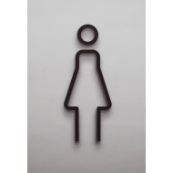 Kleedkamer of toilet deurbord / pictogram - VROUW 3D - Strak - hoogwaardig Acryl bord