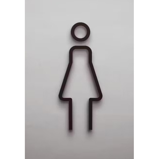 Kleedkamer of toilet deurbord / pictogram - VROUW 3D - Strak - hoogwaardig Acryl bord