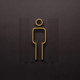 Kleedkamer of toilet deurbord / pictogram - MAN  3D - Strak Goud - hoogwaardig Acryl bord