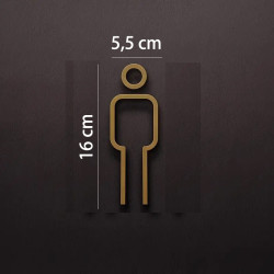 Kleedkamer of toilet deurbord / pictogram - MAN  3D - Strak Goud - hoogwaardig Acryl bord