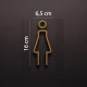Kleedkamer of toilet deurbord / pictogram - VROUW 3D - Strak Goud - hoogwaardig Acryl bord