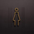 Kleedkamer of toilet deurbord / pictogram - VROUW 3D - Strak Goud - hoogwaardig Acryl bord