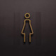 Kleedkamer of toilet deurbord / pictogram - VROUW 3D - Strak Goud - hoogwaardig Acryl bord