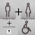 Combinatiepakket Kleedkamer pictogrammen - Toilet pictogrammen - Man + Vrouw + Rolstoel 3D - Strak - hoogwaardig Acryl bord