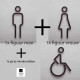 Combinatiepakket Kleedkamer pictogrammen - Toilet pictogrammen - Man + Vrouw + Rolstoel 3D - Strak - hoogwaardig Acryl bord