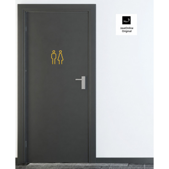 Kleedkamer pictogrammen - Toilet pictogrammen - Man + Vrouw 3D - Strak GOUD - hoogwaardig Acryl bord