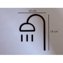Douche pictogram - Blinkend zwart - Shiny