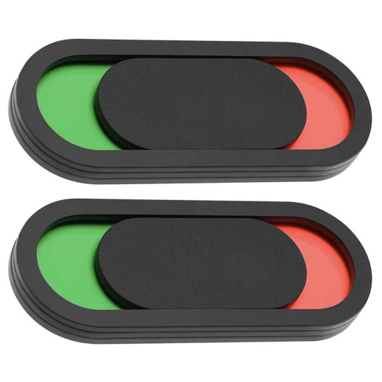 Schuifplaat / Privacy id plaat - DUO PACK - voor bezet - beschikbaar -- niet storen met kleurindicatie - zwart