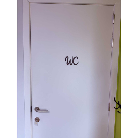 WC Pictogram minimalistisch lettertype - zwart acryl - zelfklevend