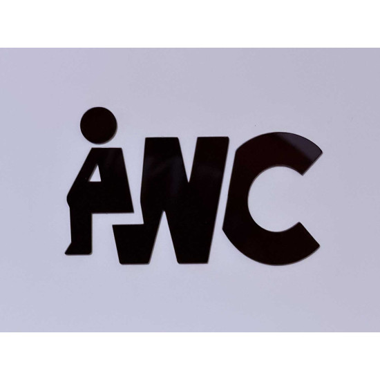WC - Toilet pictogram - Shiny - Blinkend zwart