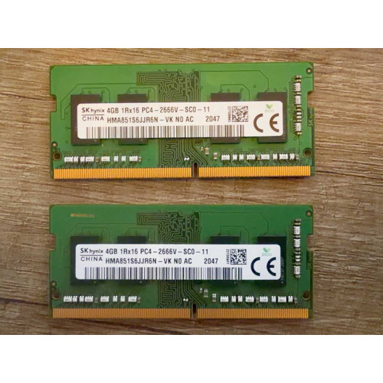 SK hynix 8GB (2x4GB) DDR4-2666 SO-DIMM Laptopgeheugen – HMA851S6JJR6N-VK