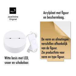 3D illusie LED lampje - Beer op maan - Warm licht - Acryl plaat