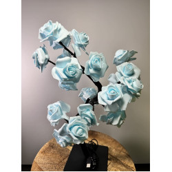 Rozenboom lamp -- 24 LED - Babyblauwe blaadjes - Tafellamp - Decoratielamp - Liefdesontwerp