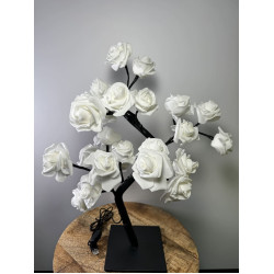 Rozenboom lamp -- 24 LED - Witte blaadjes groot - Tafellamp - Decoratielamp - Liefdesontwerp